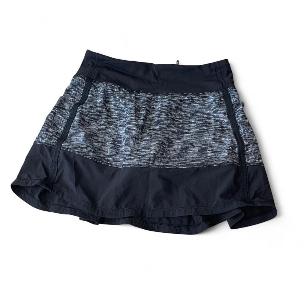 Lululemon Pace Rival Skirt Dramatic Static White Black Women pickleball tennis